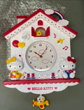 Kawaii Cartoon Pendulum Wall Clock Cute House Shape Hanging Clock Girls Pastel Room Decor Gift